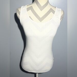 Falls Creek White Fitted Sleeveless Tank Top